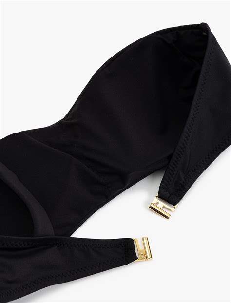 Siyah Kad N Hafif Destekli Metal Aksesuarl Tek Omuz Bikini St Sak Mm Koton