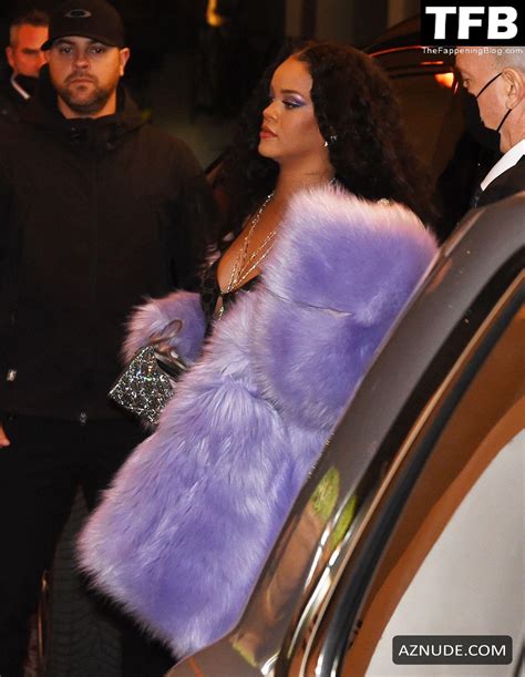 Rihanna Sexy Seen Flaunting Her Nude Tits In A See Through Dress In Milan Aznude