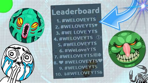 Agar Io Writing On The Leaderboard Weloveyts Youtube