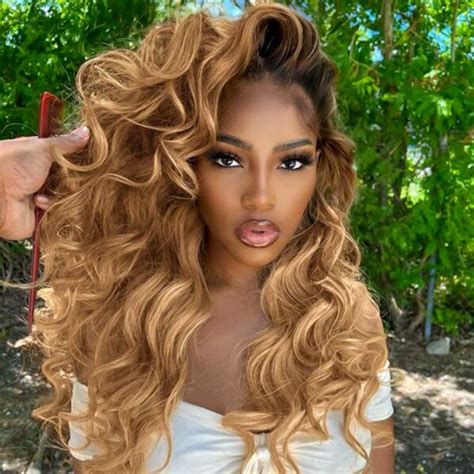 Ombre Honey Blonde Wig 1B 27 Human Hair Lace Front Wig West Kiss Hair