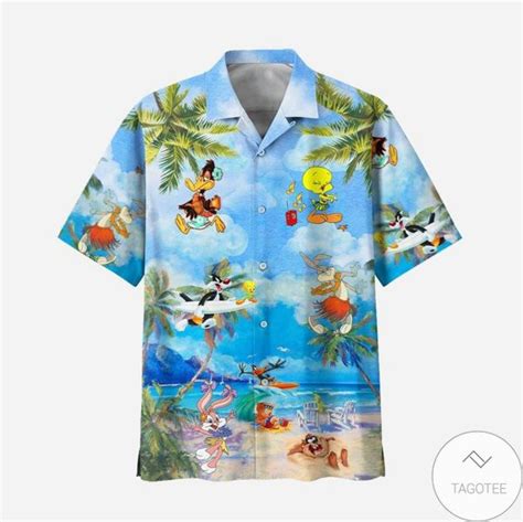 Daffy Duck Tweety Sylvester Yosemite Sam Porky Pig Cartoon Beach Hawaiian Shirt Hot Sale 2023