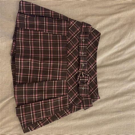 Y2k Purple Plaid Pleated Skirt Depop