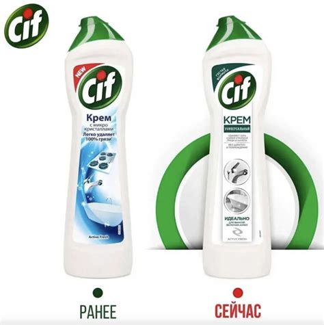 Средство чистящее Cif Active Fresh, крем с микрокристаллами, 500 мл ...