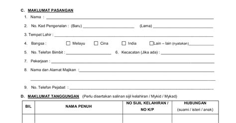 Borang Permohonan Rumah Ppr