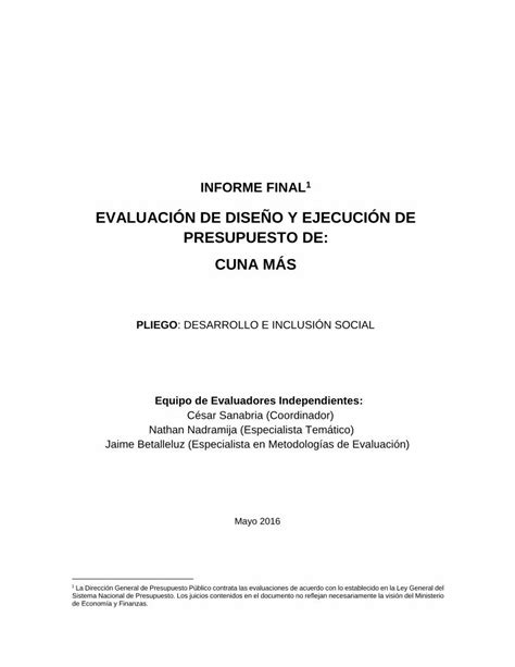 Pdf Evaluaci N De Dise O Y Ejecuci N De Presupuesto Evaluaci N De