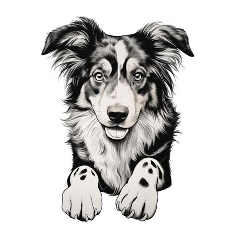 Premium AI Image | Highquality Black And White Australian Shepherd Paw