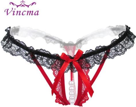 Erotische Lingerie Slipje Sexy Parel Slipje Sexy Kanten Open Kruis