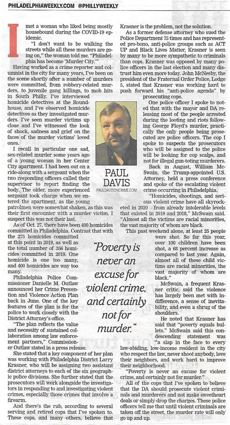 Paul Davis On Crime Murder City My First Philadelphia Weekly Crime Beat Column