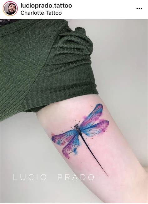 Watercolor Dragonfly Tattoo Design