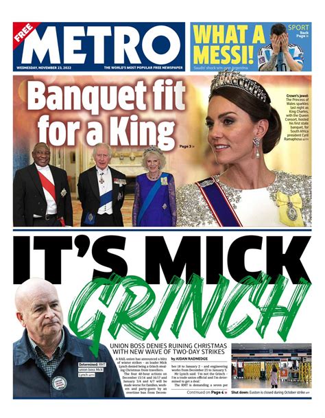 Metro Front Page 23rd Of November 2022 Tomorrow S Papers Today