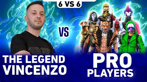 6 Vs 6 VINCENZO Vs Pro Players Clash Squad Custom Match Garena