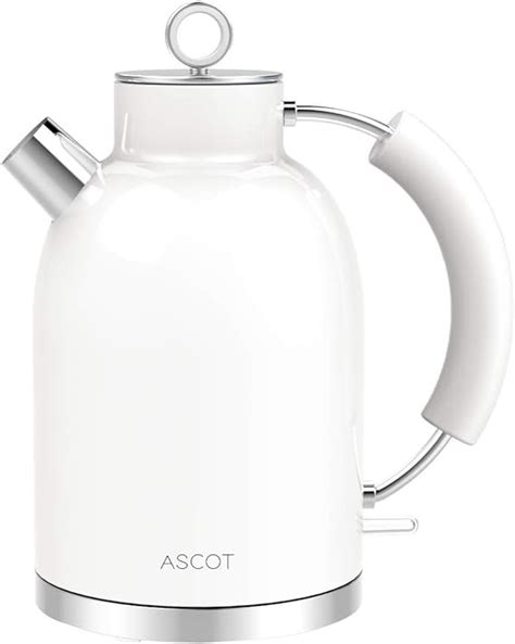 ASCOT Electric Kettle Fast Boil Kettle Cordless Stainless Steel Retro