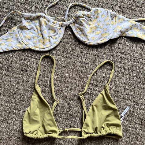 Subtitled Bikini Tops Both Size Small Depop