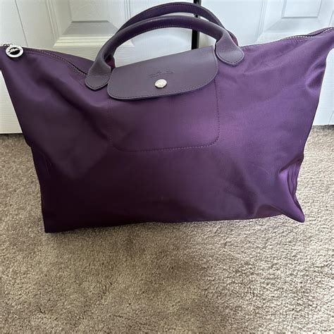 Purple Longchamp Large Tote Missing A Shoulder Depop