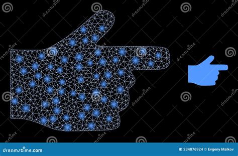 Vector Mesh Net Right Pointer Finger With Majestic Network Spots Stock