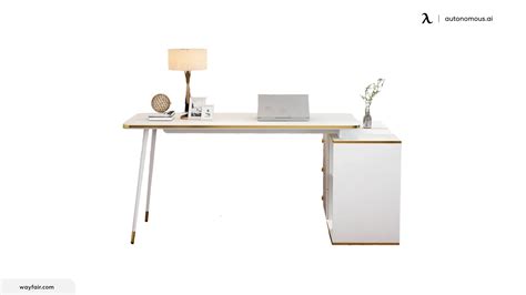 Top White L-shaped Desks with Storage for Executive Office