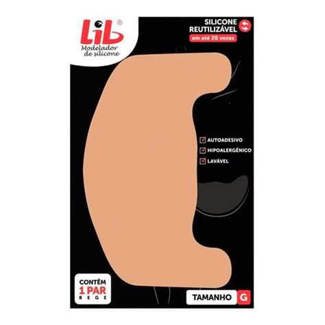 Modelador para Seios Lib Silicone Reutilizável Tamanho G 1 par Sutiã