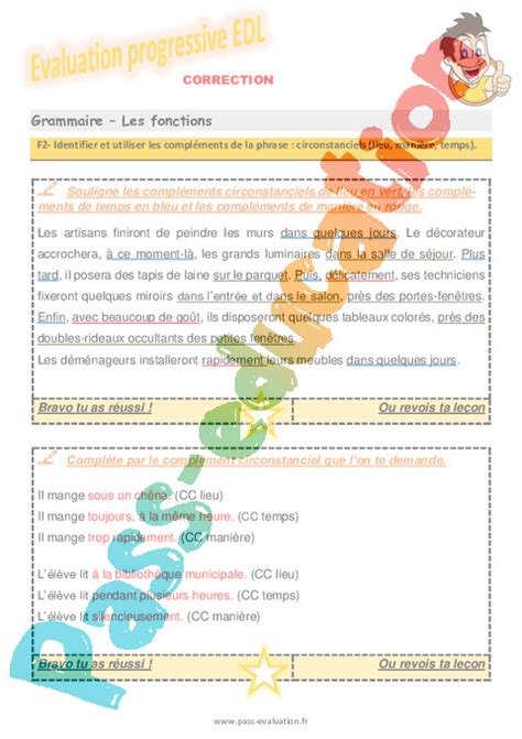 Identifier Et Utiliser Les Compléments De La Phrase Circonstanciels Lieu Manière Temps Au