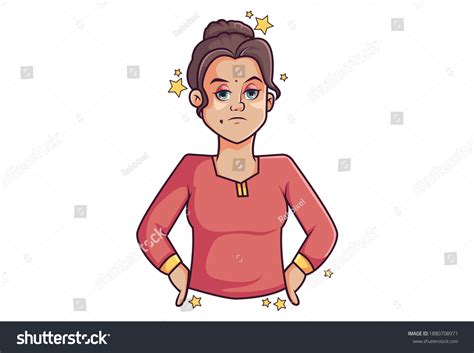 Vector Cartoon Illustration Woman Upset Isolated Stock Vector (Royalty Free) 1880708971 ...