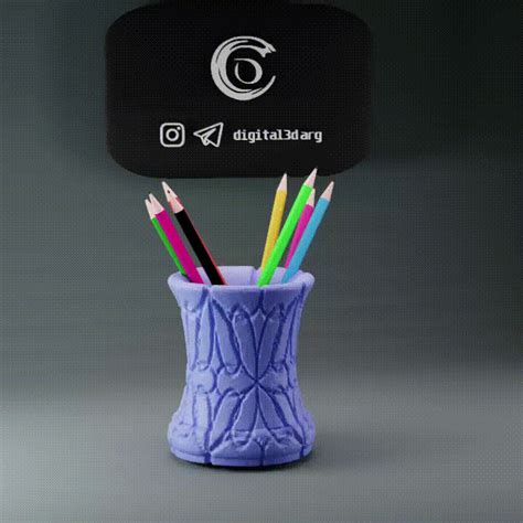 Stl File Pencil Holder With Patterns 💕14・3d Printing Model To Download・cults