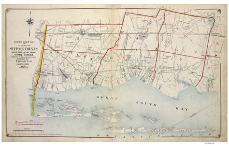 Index Babylon Islip New York Old Map Reprint Suffolk Co