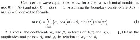 Solved Consider The Wave Equation Utt Uxx For X Chegg