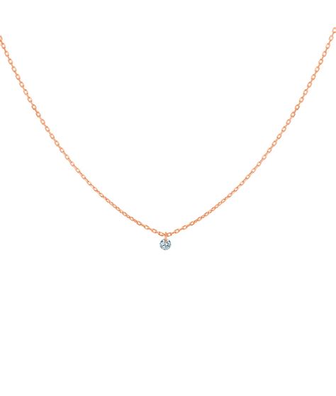 Collier La Brune Et La Blonde 360 Or Rose Diamant Solitaire