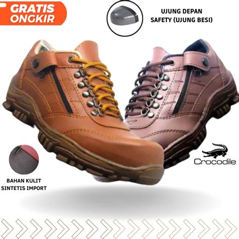 Jual Sepatu Boots Pria Crocodile Morisey Low Boot Safety Ujung Besi