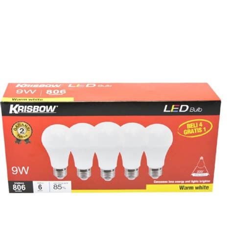 Jual Krisbow Set Bohlam Led W Pcs Warm White Shopee Indonesia