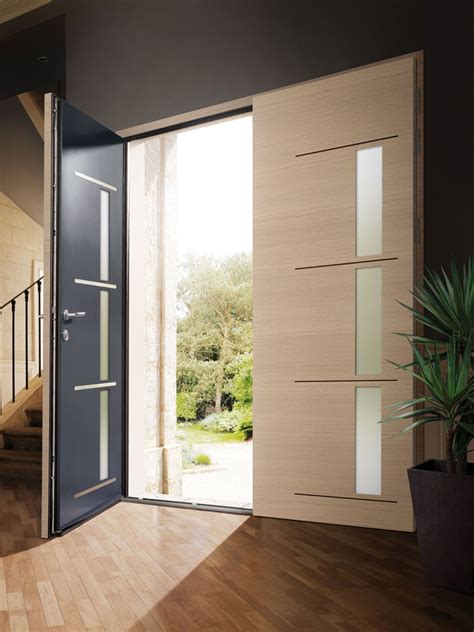 Portes dentrée mixtes bois aluminium Menuiserie Moreau