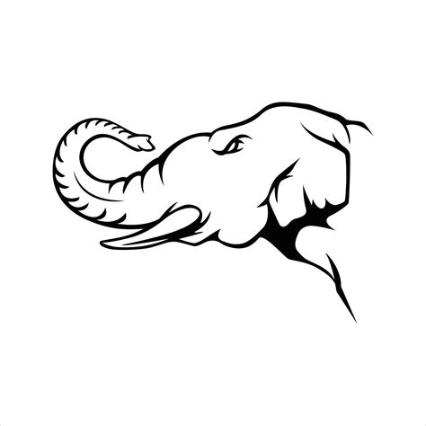 elephant head side view outline