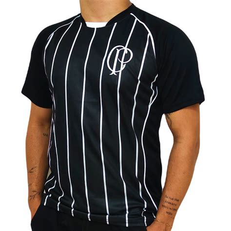 Camisa Corinthians Retro Cp Stripes Masculino Camisa Retr Mais