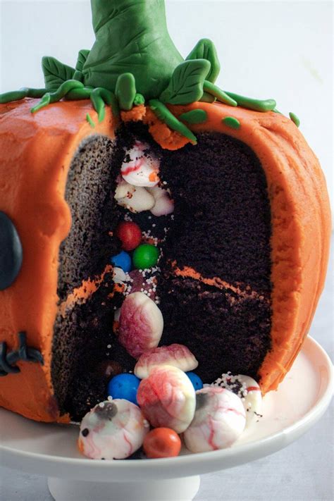 Halloween Pumpkin Cake - Recipe & Video - Crumbs and Corkscrews