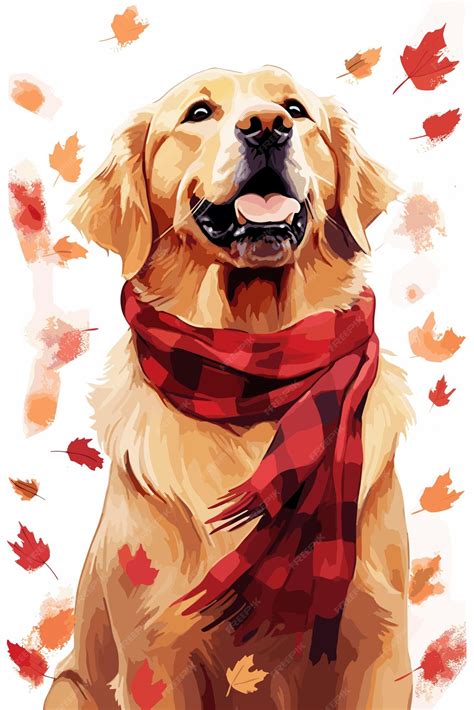 Premium Vector Dog Autumn Vector Graphics