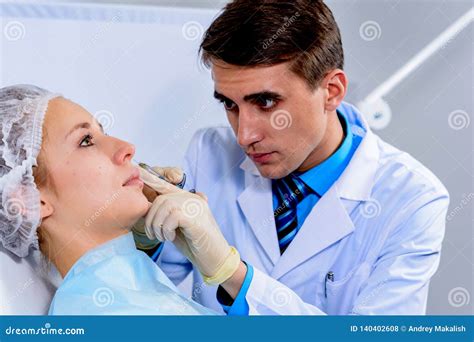 facial rejuvenation procedure man doctor injects injections