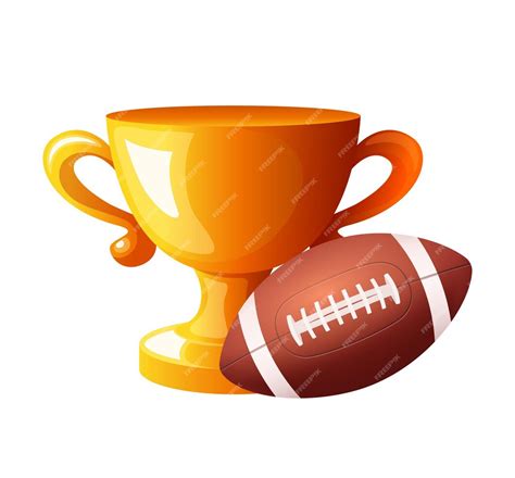 Золотой кубок и мяч Векторный клипарт изолирован на белом фоне ...
