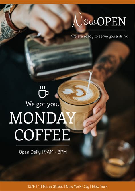 Coffee Shop Opening Poster Poster Template