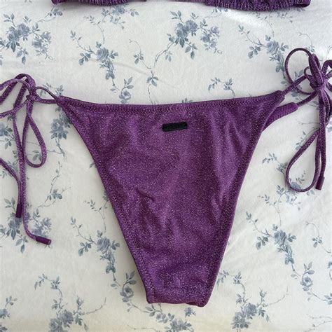 Triangl Purple Sparkle Bikini Top Bottom Size Depop