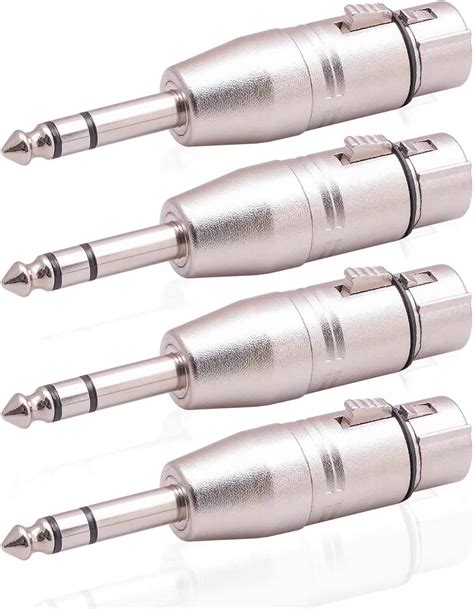 Smithok 4 Pack Xlr Female To 14 Trs Adapter Balanced