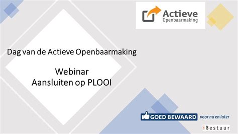 Actieve Openbaarmaking Webinar Aansluiten Op Plooi Youtube