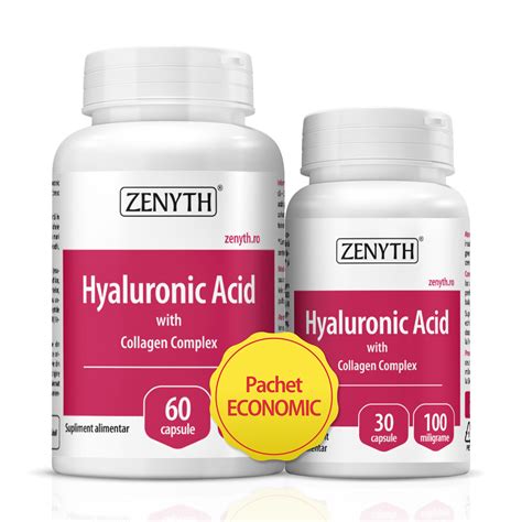 Pachet Hyaluronic Acid cu Collagen Complex, 30+60 capsule, : Farmacia ...
