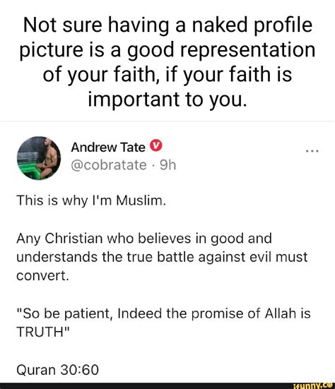 Not Sure Having A Naked Profile Picture Is A Good Representation Of Your Faith If Your Faith Is