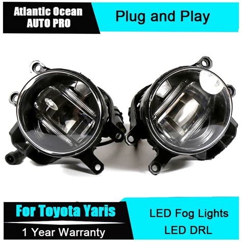 Auto Pro Car Styling LED Fog Lamps For Totoya Yaris Led DRL With Lens