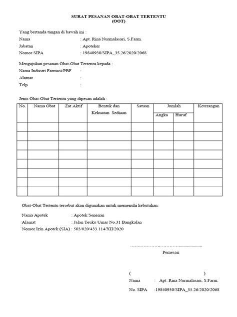 Surat Pesanan Obat Oot 1 Pdf