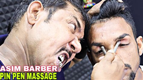 Asmr Pin Pen Massage Therapy By Asim Barber Forehead And Eyebrows