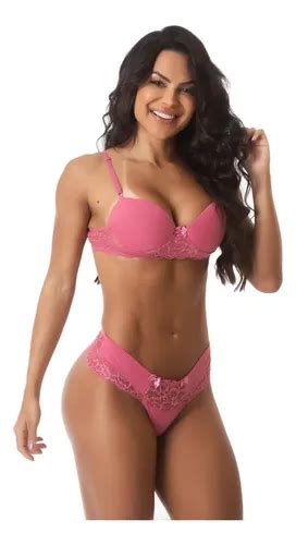 Conjuntos Lingerie Tanga Fio Duplo Suti Bojo Poliamida Parcelamento Sem Juros
