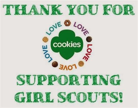 Girl Scout Cookie Thank You Cards Printable Girl Scout Mom Girl Scout Troop Leader Girl Scout