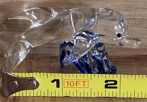 Ron Hinkle Dying Art Glassworks Blown Glass Dolphin Paperweight Set And Extra Paperweights