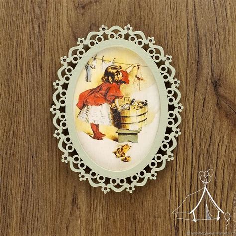 Панно настенное овальное Дети. Винтажное панно.Декор в детскую. в ...