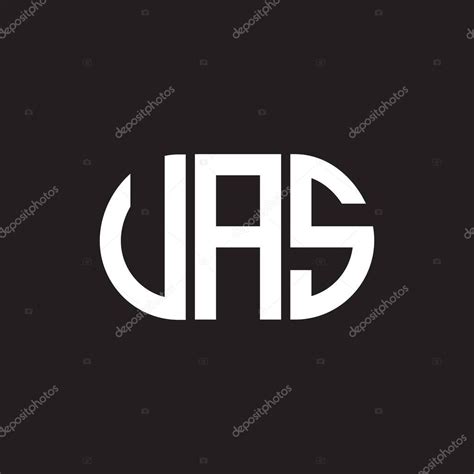 Diseño del logotipo de la letra UAS sobre fondo negro UAS iniciales